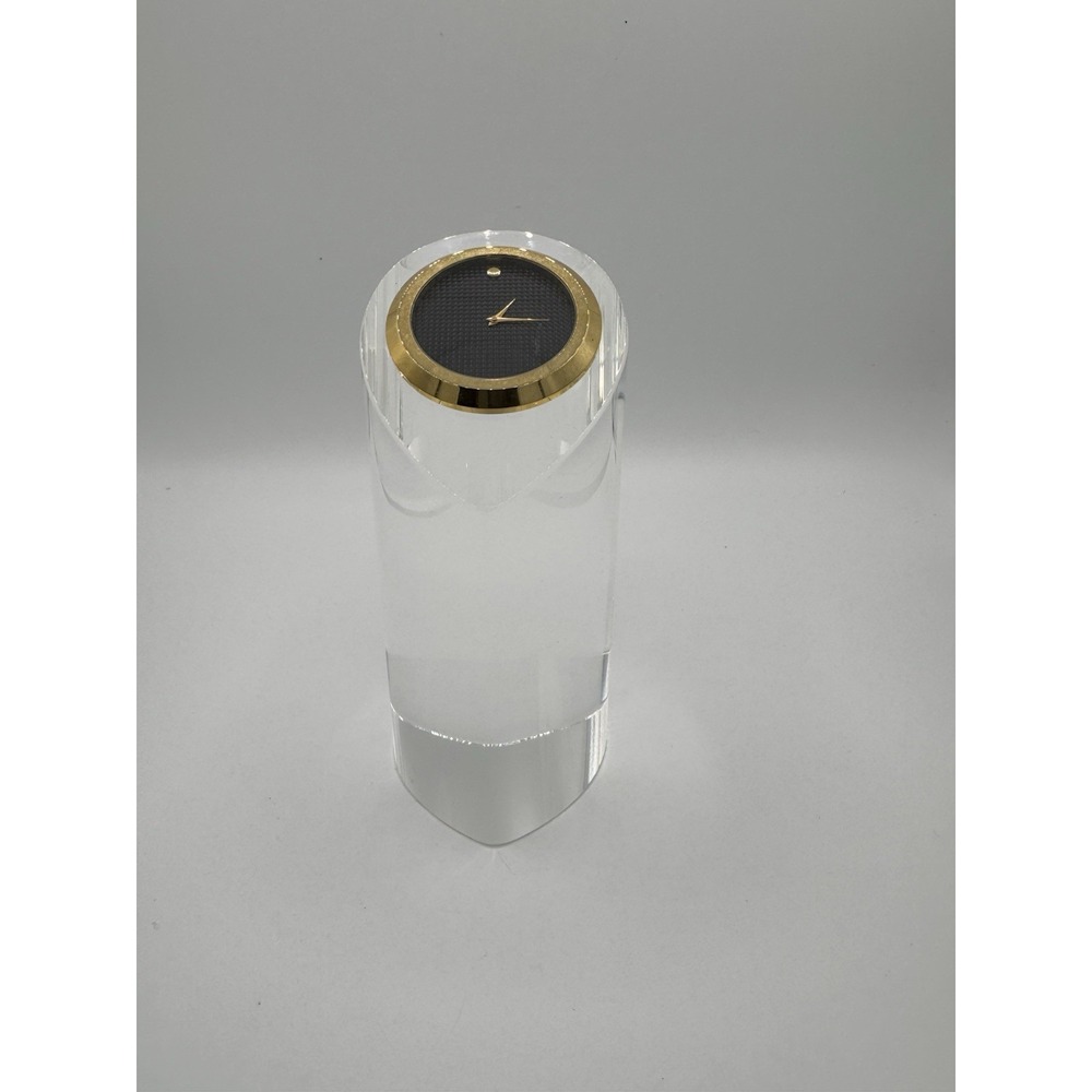 Movado crystal clock gold trim TCL-123M 300$ very rare collectible piece new